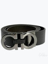 Reversible Gancini Belt Black Hickory - SALVATORE FERRAGAMO - BALAAN 2