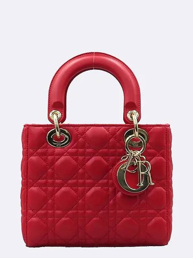 M0538OCEA M900 Red Color Cannage Lambskin Lady MY ABC Small Tote Bag Shoulder Strap 2WAY - DIOR - BALAAN 2