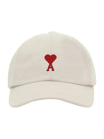 De Coeur Embroidered Logo Ball Cap Beige - AMI - BALAAN 1