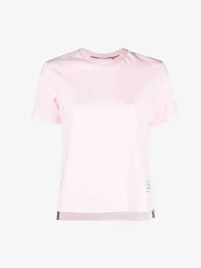 Women's Anchor Logo Round Short Sleeve T-Shirt Pink - THOM BROWNE - BALAAN 2