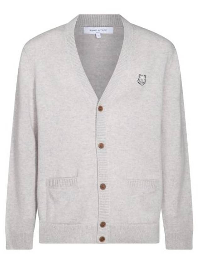 Fox Head Cardigan Light Grey - MAISON KITSUNE - BALAAN 1