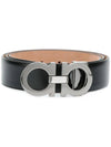 Reversible Gancini Leather Belt Black - SALVATORE FERRAGAMO - BALAAN 3