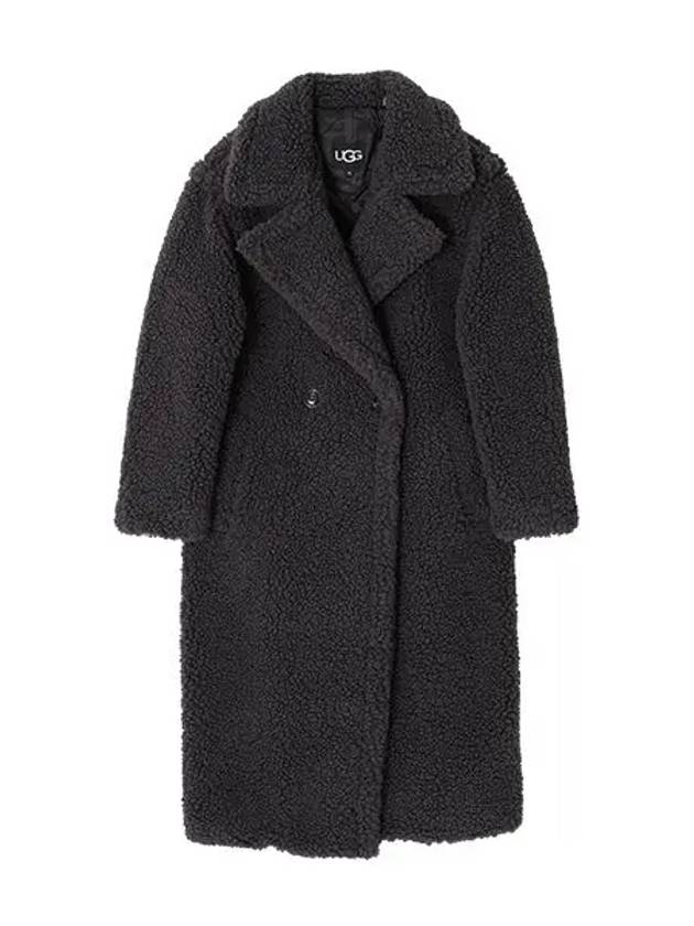 Gertrude Long Teddy Double Coat Ink Black - UGG - BALAAN 6