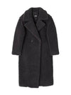 Gertrude Long Teddy Double Coat Ink Black - UGG - BALAAN 4