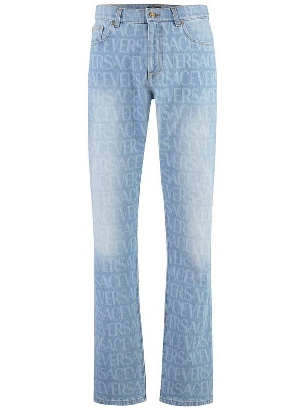 Denim Straight Pants 1007837 1A076611D380 Light Blue - VERSACE - BALAAN 2