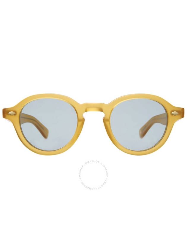 Garrett Leight FLIPPER SUN Semi-Flat Pure Blue Round Sunglasses 2110 BLON/SFPBLU 45 - GARRETT LEIGHT - BALAAN 1