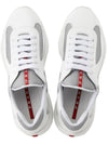 America's Cup Low Top Sneakers Silver White - PRADA - BALAAN 3