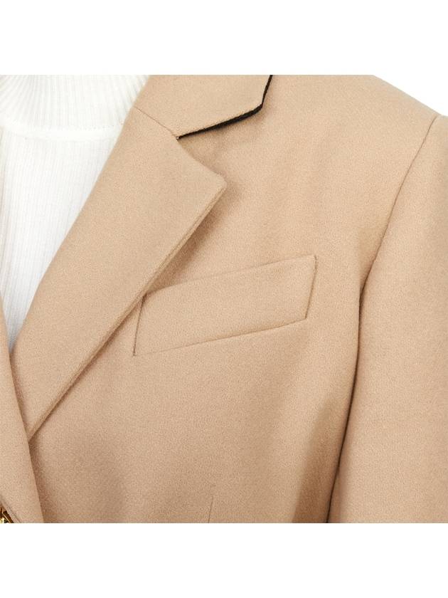 Sustainable Wool Cashmere Blend Tailored Single Coat Beige - PATOU - BALAAN 10