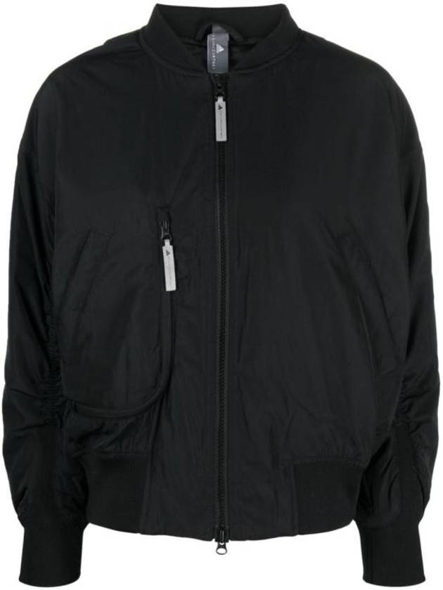 By Stella Mccartney Woven Bomber Jacket Black - ADIDAS - BALAAN 1