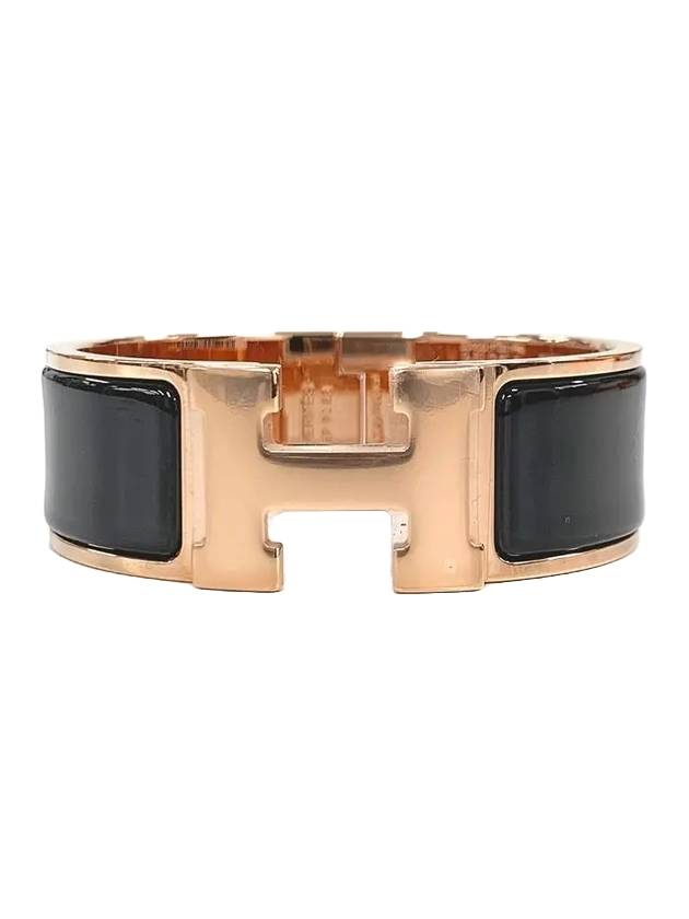 Click Clock H Bracelet Rose Gold Noir - HERMES - BALAAN 1