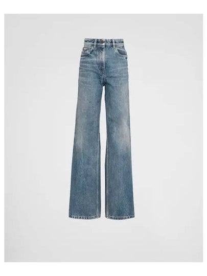 Logo 5 Pocket Denim Straight Jeans Sky Blue - PRADA - BALAAN 2