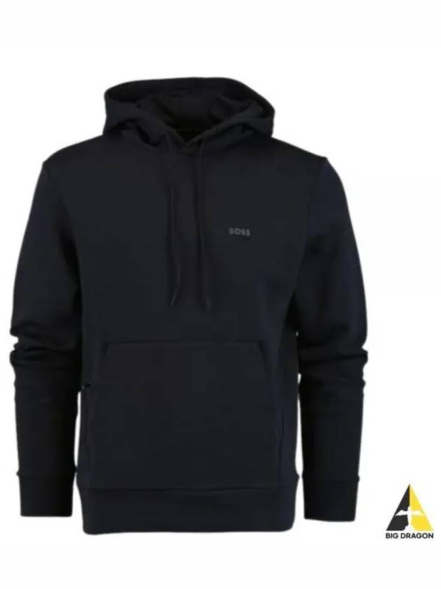 Logo Soody Stretch Cotton Hoodie Navy - HUGO BOSS - BALAAN 2