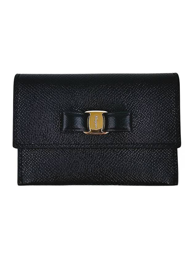 Vara Bow Card Walletr Black - SALVATORE FERRAGAMO - BALAAN 2