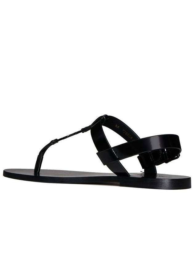 Cassandre Flip Flops Black - SAINT LAURENT - BALAAN 4