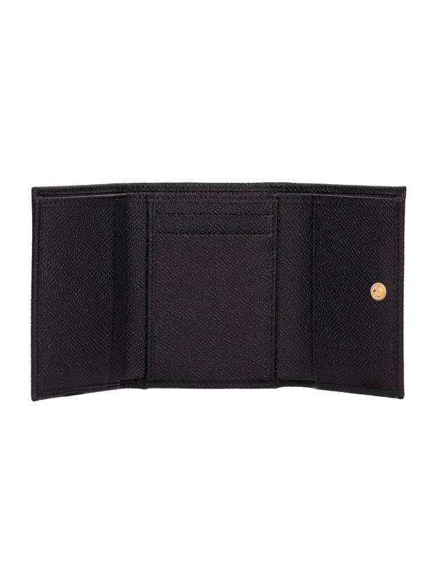 Logo Patch Dauphine Leather Half Wallet Black - DOLCE&GABBANA - BALAAN 4