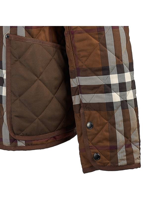 Check Stripe Quilted Bomber Jacket Brown - BURBERRY - BALAAN 7