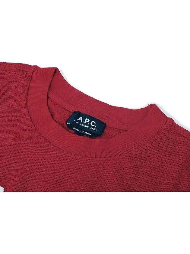 Mae Pique Mesh Short Sleeve T-Shirt Red - A.P.C. - BALAAN 4