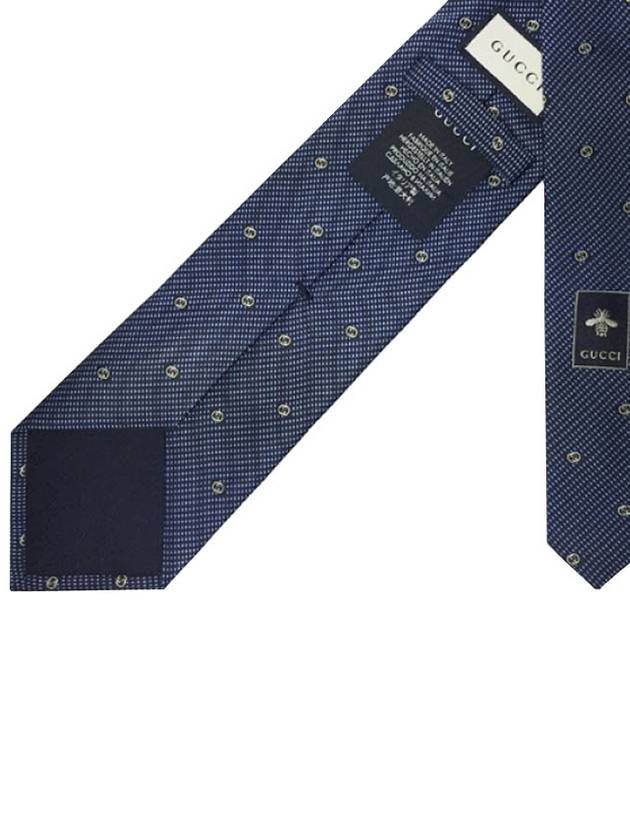 GG Interlocking Logo Silk Tie Black Navy - GUCCI - BALAAN 4