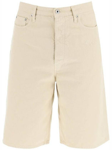 Utility Bermuda Denim Shochu Beige - OFF WHITE - BALAAN 1