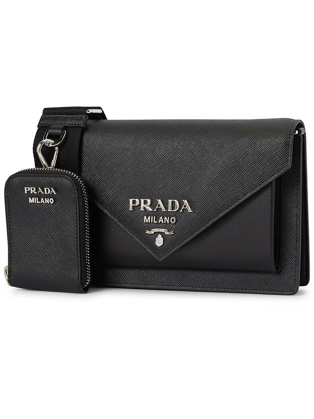 Saffiano Leather Mini Shoulder Bag Black - PRADA - BALAAN 4