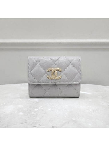 Lux You Gray season flap caviar card wallet - CHANEL - BALAAN 1