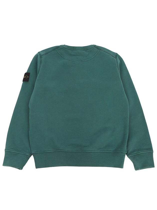 Kids Organic Cotton Fleece Sweatshirt Green - STONE ISLAND - BALAAN 3