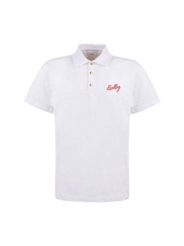 Embroidery Logo Short Sleeve Polo Shirt White - BALLY - BALAAN 1