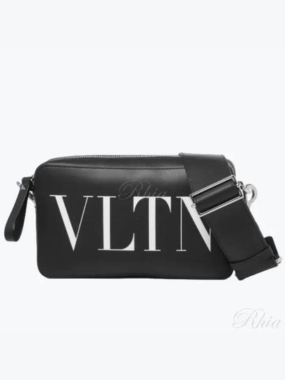 VLTN Logo Leather Cross Bag Black - VALENTINO - BALAAN 2