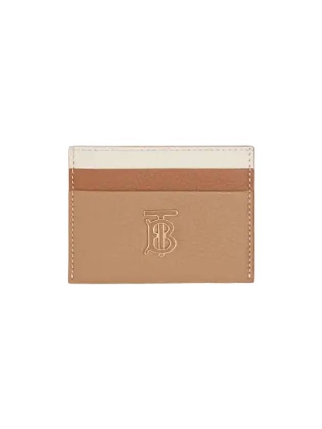 TB Tritone Grainy Leather Card Wallet Beige - BURBERRY - BALAAN 2