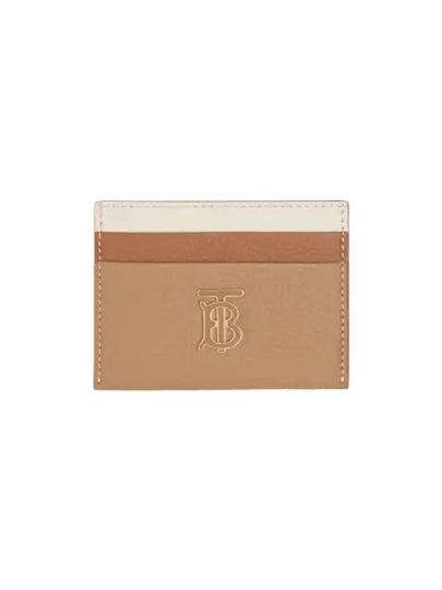 TB Tritone Grainy Leather Card Wallet Beige - BURBERRY - BALAAN 2