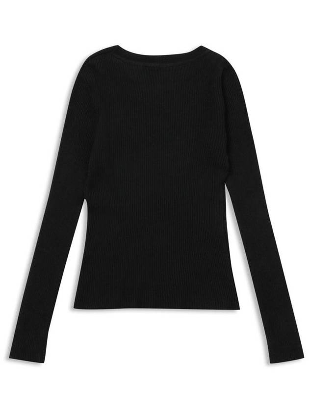 Patch Knit Sweater Slim Line Knit Black MCFW23KN 1BK - MACKY - BALAAN 3