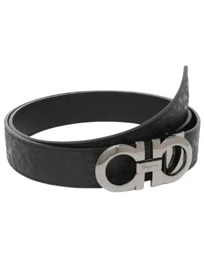 Gancini Reversible Adjustable Leather Belt Black - SALVATORE FERRAGAMO - BALAAN 2