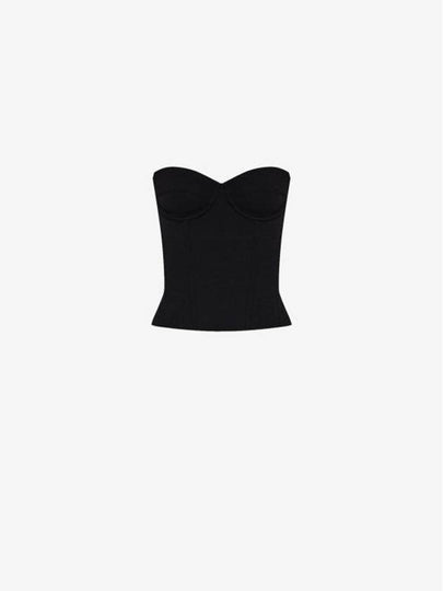 Ribbed Strapless Bustier Top Black - BALENCIAGA - BALAAN 2