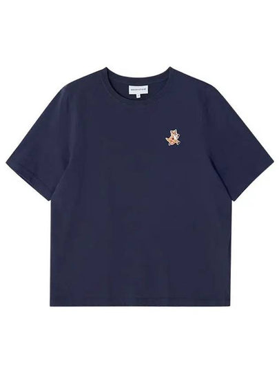 Speedy Fox Patch Comfort Short Sleeve T Shirt Navy - MAISON KITSUNE - BALAAN 2