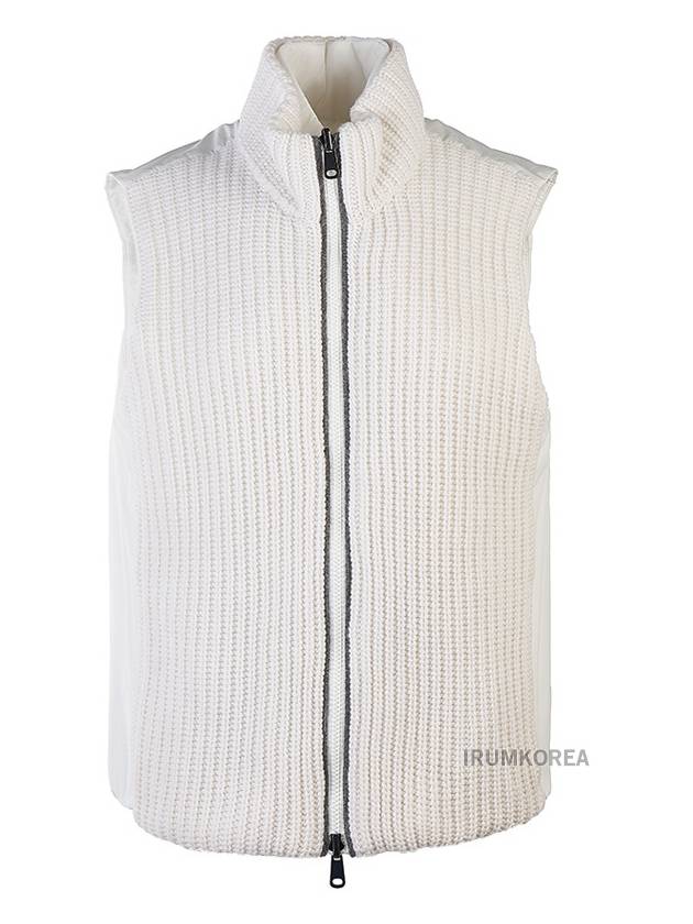 WoMen's Reversible High Neck Zip-Up Vest White - BRUNELLO CUCINELLI - BALAAN 3