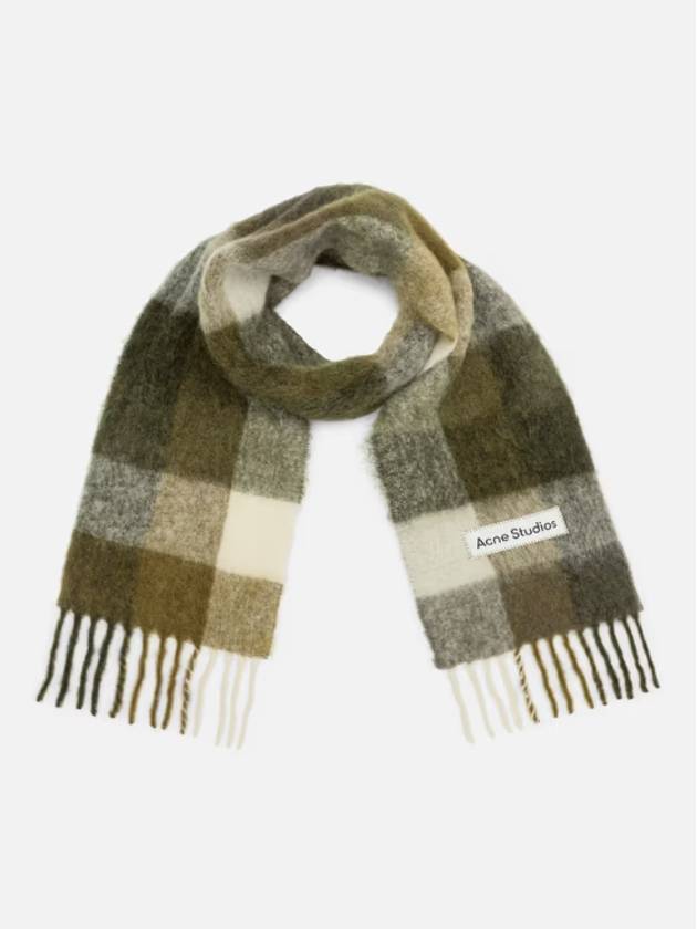 Check Mohair Muffler Green - ACNE STUDIOS - BALAAN 3