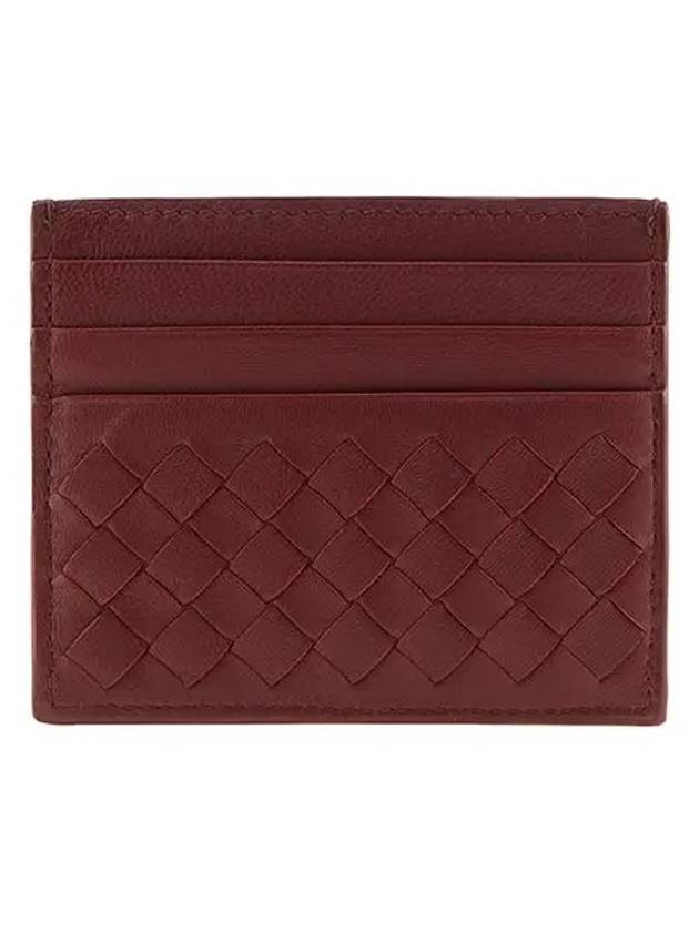 Intrecciato Weaving Card Wallet Wine - BOTTEGA VENETA - BALAAN 3