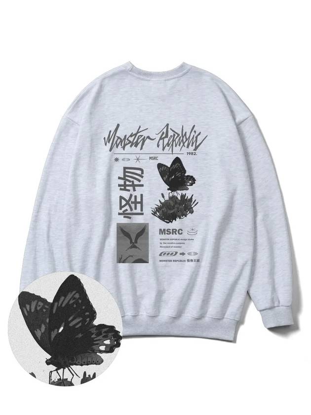 Fly Gray Overfit Sweatshirt Melange Gray - MONSTER REPUBLIC - BALAAN 4