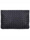 Intrecciato Medium Clutch Bag Black - BOTTEGA VENETA - BALAAN 2