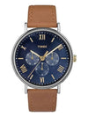 leather strap watch blue - TIMEX - BALAAN 3