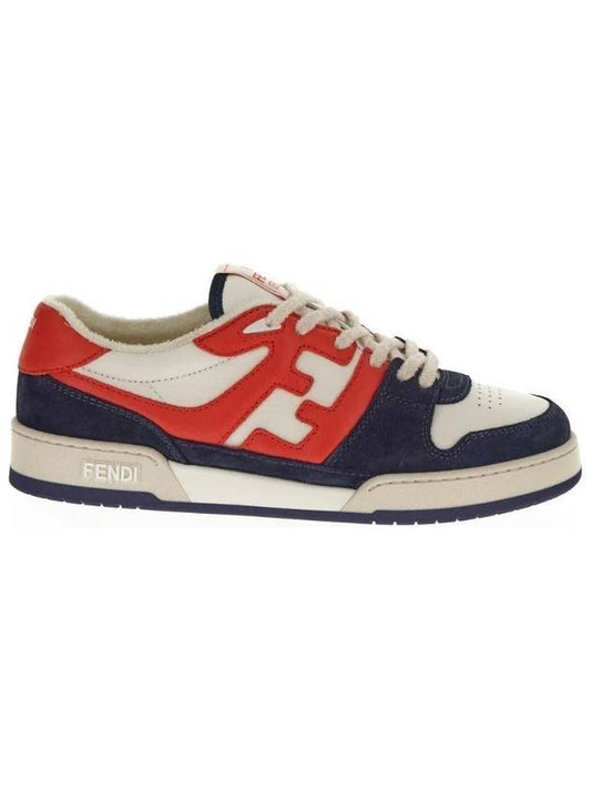 Match Suede Low Top Sneakers Blue Orange - FENDI - BALAAN 1