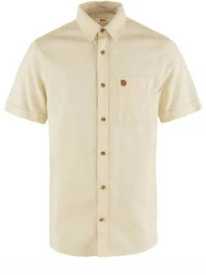 Men's Ovik Travel Short Sleeve Shirt Chalk White - FJALL RAVEN - BALAAN 2