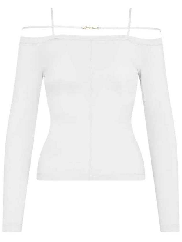 Women's Sierra Signature Long Sleeve T-Shirt White - JACQUEMUS - BALAAN 3