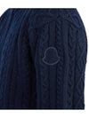 zip-up half neck wool knit top navy - MONCLER - BALAAN 9