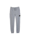 Garment Dyed Cotton Fleece Track Pants Grey - STONE ISLAND - BALAAN 1