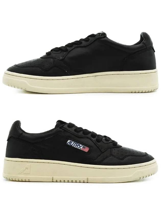 Women's Medalist Goatskin Low Top Sneakers Black - AUTRY - BALAAN 3