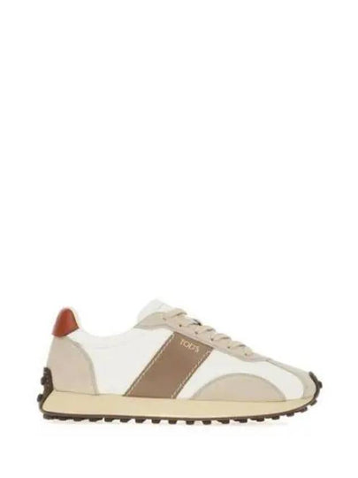 T Vintage Leather Technical Fabric Low Top Sneakers Beige - TOD'S - BALAAN 2