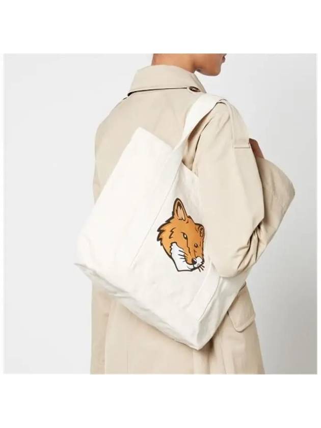 Fox Head Print Tote Bag Ecru - MAISON KITSUNE - BALAAN 4