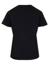 Women's Logo Print Short Sleeve T-Shirt Black - MONCLER - BALAAN 4