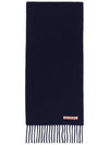 Wool Fringe Muffler Navy Blue - ACNE STUDIOS - BALAAN 2